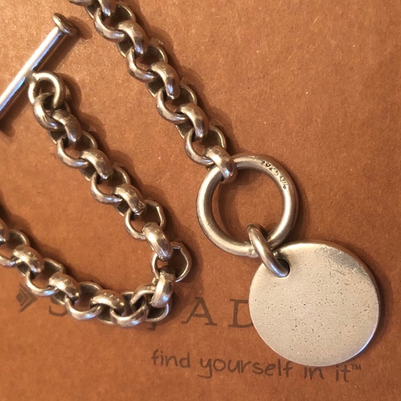 Silpada Sterling Silver Rolo Link Disc Charm Bracelet B0481 - Picture 9 of 9